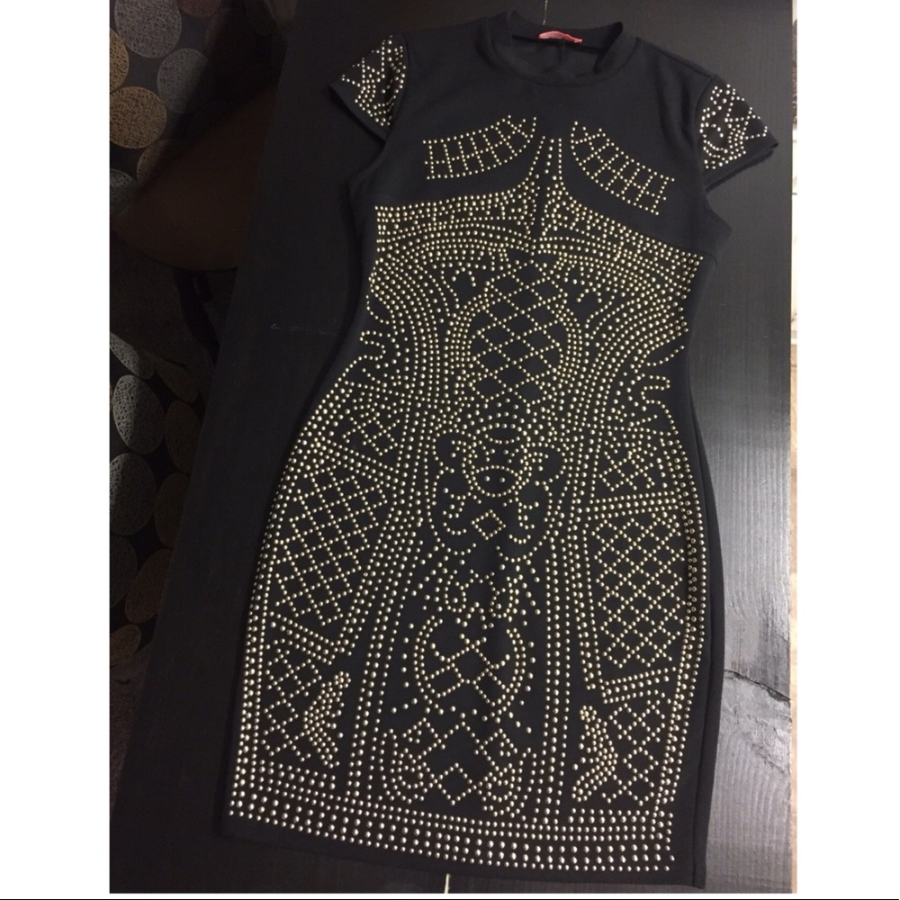 Bunjul Women’s Black & Gold Studded Dress🖤